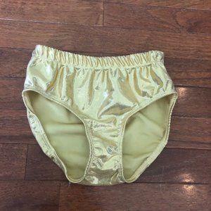 Pizazz NWT Gold Dance Shorts, Cheer Briefs YL